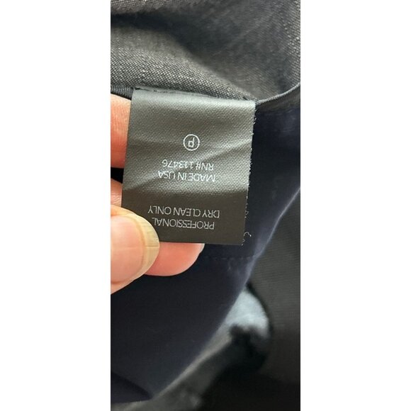 Yigal Azrouel Pants Lightweight Eyelet Trousers Blue Black Embroidery Size 6 - Picture 7 of 12